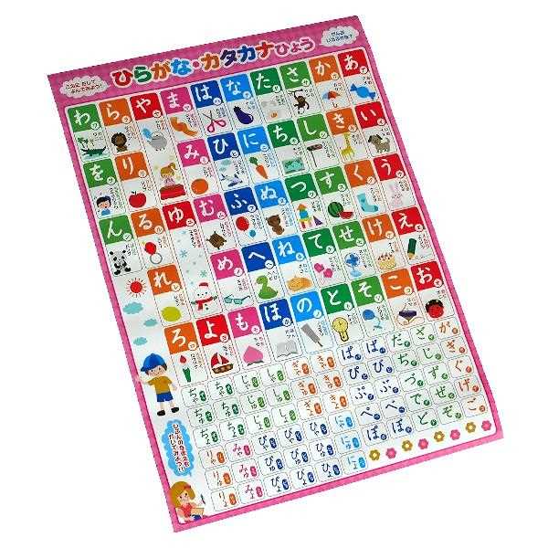 お風呂で学習ポスター ひらがな・カタカナひょう 29.7×42cm (100円ショップ 100円均一 100均一 100均)