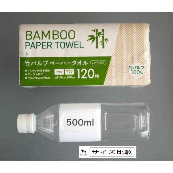 竹パルプペーパータオル エンボス加工 21×20cm 120枚入 (100円ショップ 100円均一 100均一 100均)