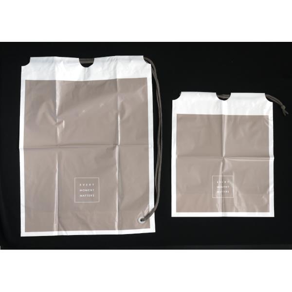 ショルダー型ポリ巾着+ミニポリ巾着 モカ 2個入 (100円ショップ 100円均一 100均一 100均)