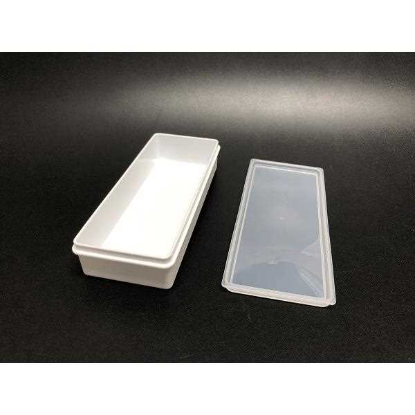 フタ付ケースB トスラ ホワイト 17.3×7.2×高さ3.4cm (100円ショップ 100円均一 100均一 100均)