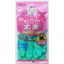 ゴム手袋 やわらかく丈夫 ソフトな裏毛付 中厚手 グリーン Mサイズ (100円ショップ 100円均一 100均一 100均)