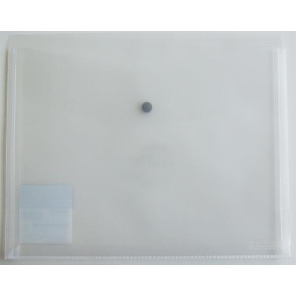 ポケット付エンベロープ マチ付 ヨコ シンプルワーク A4 クリアー (100円ショップ 100円均一 100均一 100均)