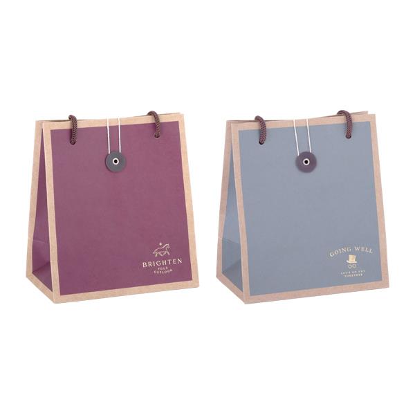 ペーパーバッグ クラフトカラー 箔押し S(17×15×マチ9cm) ［色指定不可］ (100円ショップ 100円均一 100均一 100均)