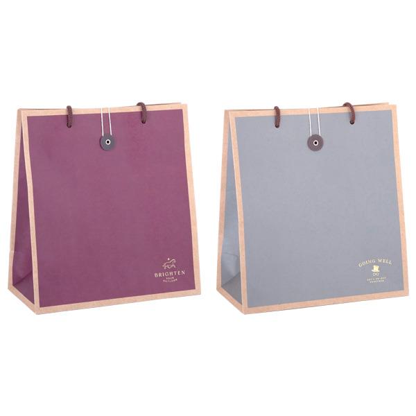 ペーパーバッグ クラフトカラー 箔押し M(24×22×マチ11cm) ［色指定不可］ (100円ショップ 100円均一 100均一 100均)