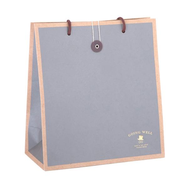 ペーパーバッグ クラフトカラー 箔押し M(24×22×マチ11cm) ［色指定不可］ (100円ショップ 100円均一 100均一 100均)