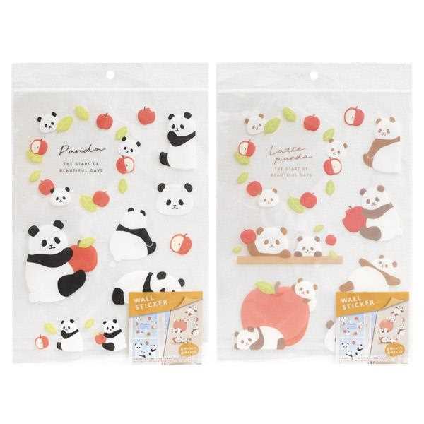 クリアウォールステッカー パンダの生活柄 ［色指定不可］ (100円ショップ 100円均一 100均一 100均)
