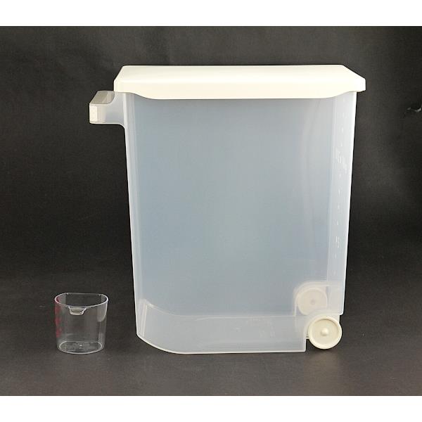 袋ごと米びつ クリアー 10kg ライスカップ付