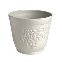 植木鉢 ビオラ丸深 ホワイト 直径19.5×高さ16.8cm