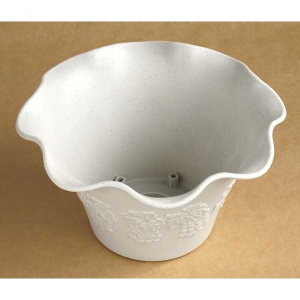 植木鉢 ビオラ花型 ホワイト 直径26×高さ14.5cm (100円ショップ 100円均一 100均一 100均)