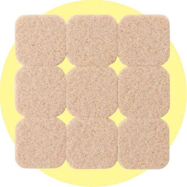 家具・床キズガードフェルト 四角/小 2.5×2.5cm 18個入 (100円ショップ 100円均一 100均一 100均)