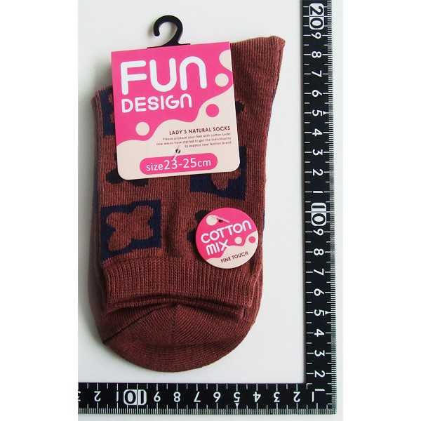 靴下 綿混柄入ソックス 23~25cm ［色柄指定不可］ (100円ショップ 100円均一 100均一 100均)