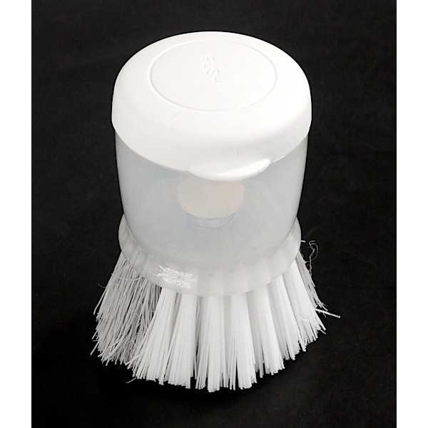 洗剤が入るキッチンブラシ 6.2×4.8×高さ8.3cm (100円ショップ 100円均一 100均一 100均)