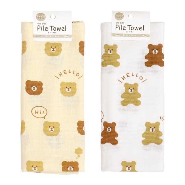 片面パイル フェイスタオル クマ柄 28×70...の紹介画像2