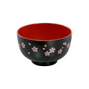 さくら 汁椀 黒 (100円ショップ 100円均一 100均一 100均)
