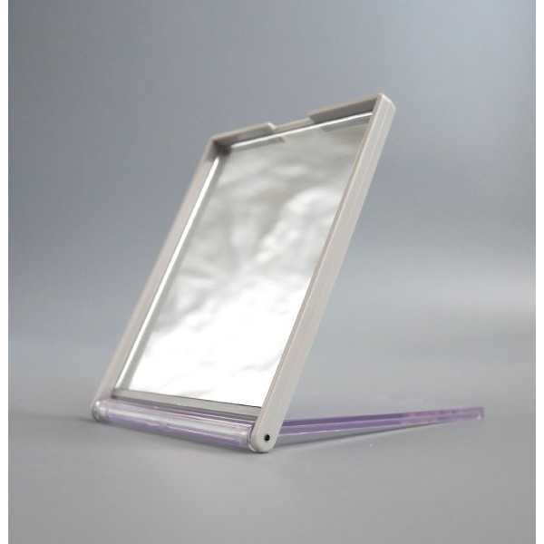 カード収納付ミラー 携帯用 7×10cm (100円ショップ 100円均一 100均一 100均)