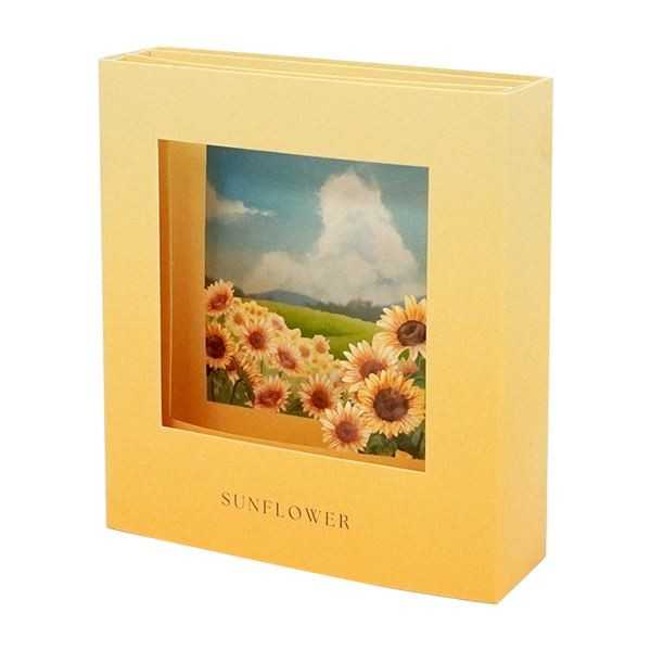 組み立てディスプレイ ひまわり柄 10×9×2.4cm (100円ショップ 100円均一 100均一 100均)