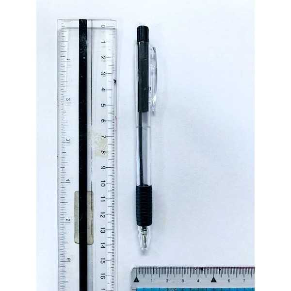 ノックボールペン 黒 ボール径0.7mm ラバーグリップ 5本入 (100円ショップ 100円均一 100均一 100均)