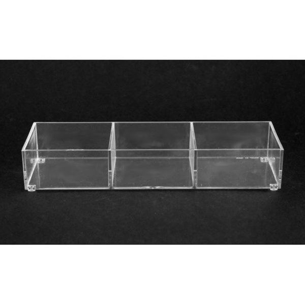 トレー 仕切り付（3マス） 17．9×6．1×高さ3．2cm クリアー (100円ショップ 100円均一 100均一 100均)