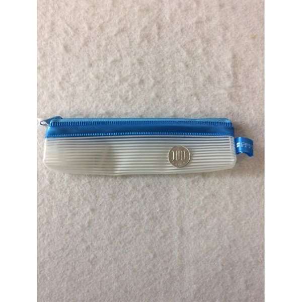 クリアソフトペンケース マチ付 5×18．5×2．5cm ［色指定不可］ (100円ショップ 100円均一 100均一 100均)