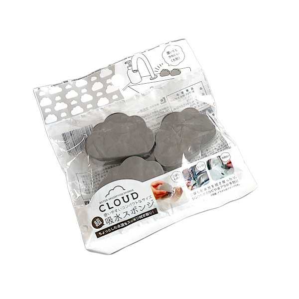 PVA吸水スポンジ くも ミニ 3.5×5.5×2cm 3個入 (100円ショップ 100円均一 100均一 100均)