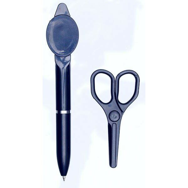 はさみ付ボールペン 黒 ボール径0.7mm ［色指定不可］ (100円ショップ 100円均一 100均一 100均)