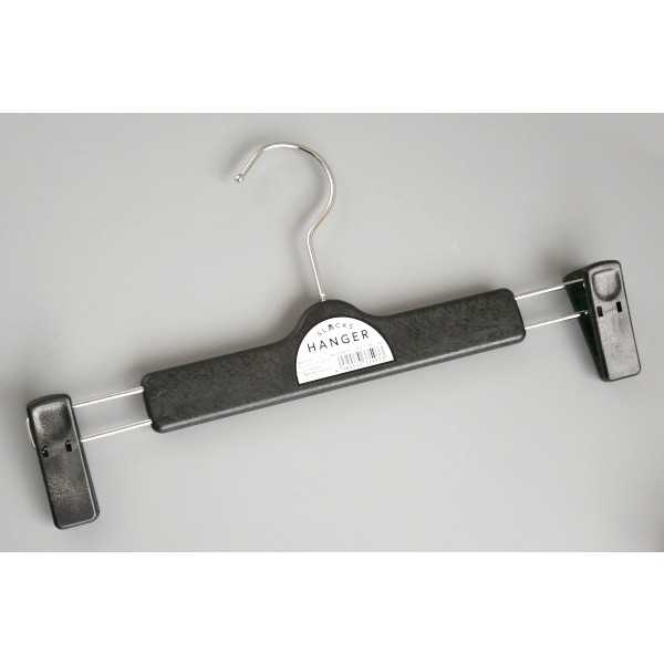 スラックスハンガー ブラック 30×2.7×15.5cm (100円ショップ 100円均一 100均一 100均)