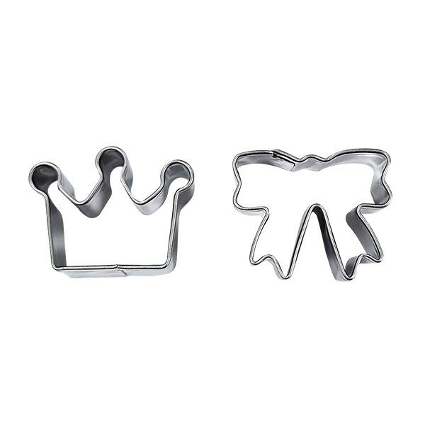 プチクッキー抜型 クラウン・リボン 2個入 (100円ショップ 100円均一 100均一 100均)