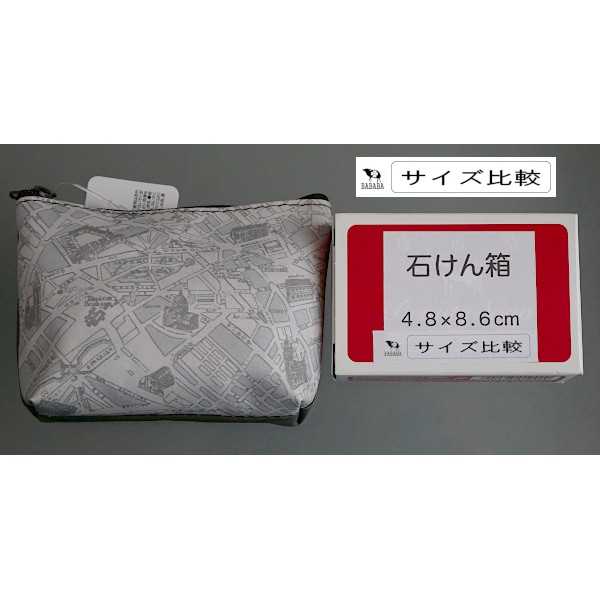 合皮マチ付ポーチ 地図柄 8×12×マチ3cm ［色柄指定不可］ (100円ショップ 100円均一 100均一 100均)