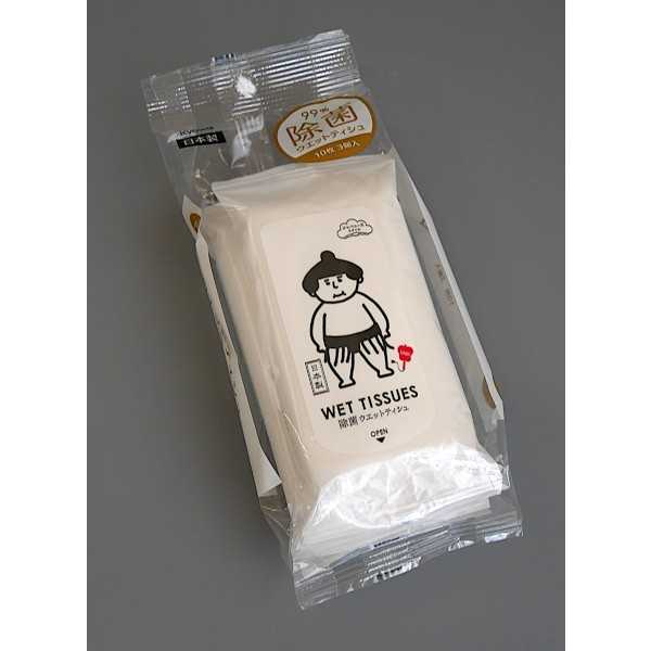 99%除菌ミニウェットティシュ 携帯用 ジャパニーズスタイル 10枚×3個入 (100円ショップ 100円均一 100均一 100均)