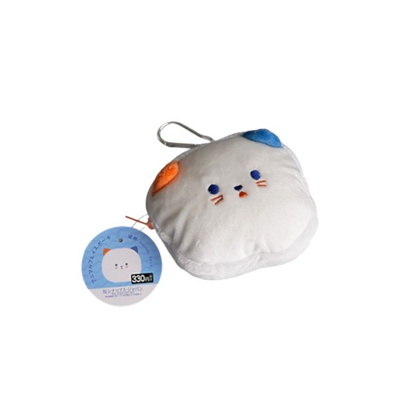 アニマルフェイスポーチカラビナ付猫...