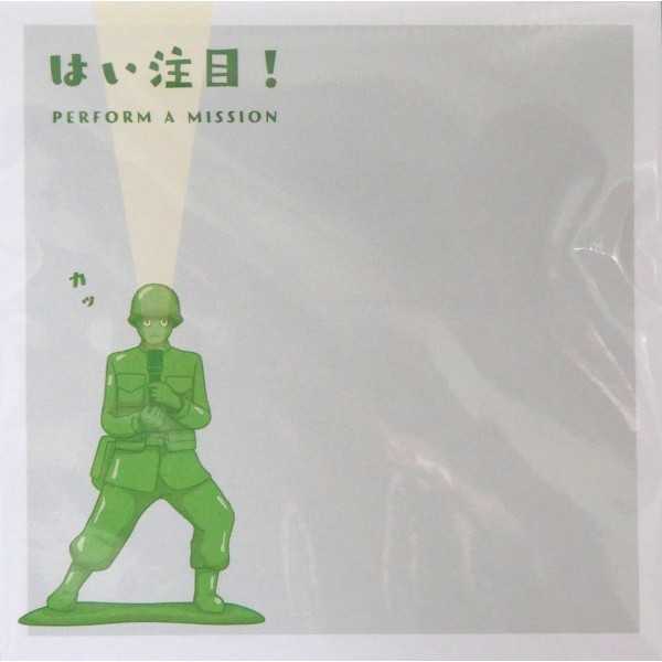 付箋 トイソルジャー柄 7×7cm 45枚 ［色柄指定不可］ (100円ショップ 100円均一 100均一 100均)