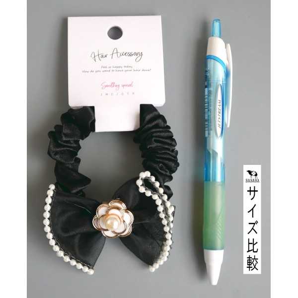 シアーリボンシュシュ ［色指定不可］ (100円ショップ 100円均一 100均一 100均)