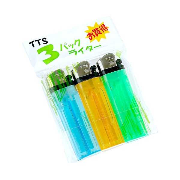 ライター 3本入 ［色指定不可］ (100円ショップ 100円均一 100均一 100均)