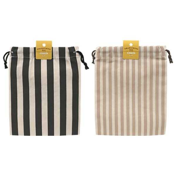 キンチャク ストライプ柄 23×18cm ［色柄指定不可］ (100円ショップ 100円均一 100均一 100均)