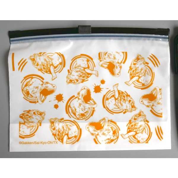 最強王図鑑 半透明パックスライダー付 S(12.5×17.5×マチ6cm) 7枚入 ［色柄指定不可］ (100円ショップ 100円均一 100均一 100均)