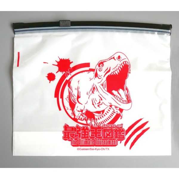 最強王図鑑 半透明パックスライダー付 M(17×20.5×マチ6cm) 6枚入 ［色柄指定不可］ (100円ショップ 100円均一 100均一 100均)