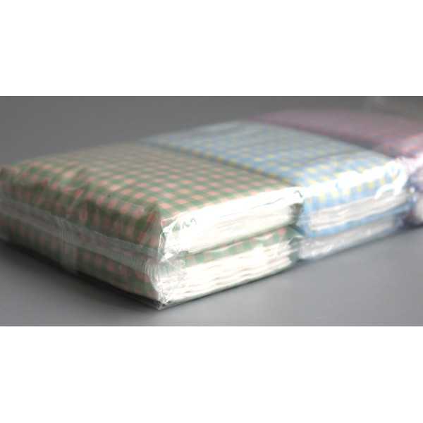 水に流せるミニミニポケットティシュ チェックパターン 16枚(8組)×6個入 (100円ショップ 100円均一 100均一 100均)