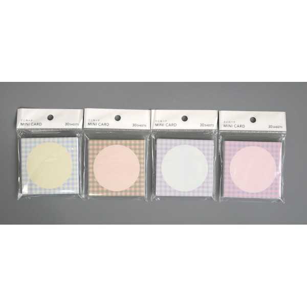 ミニカード スクエア チェックパターン 7×7cm 30枚入 ［色指定不可］ (100円ショップ 100円均一 100均一 100均)