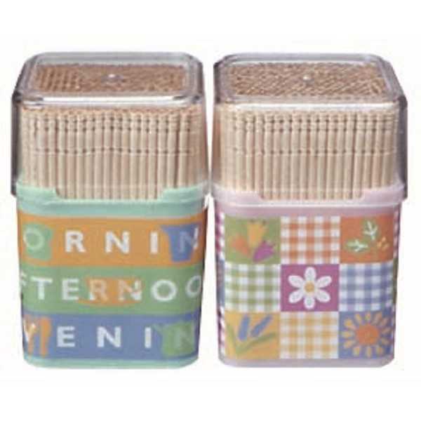 爪楊枝 メルヘン 全長6cm 約400本 ケース付 ［色指定不可］ (100円ショップ 100円均一 100均一 100均)