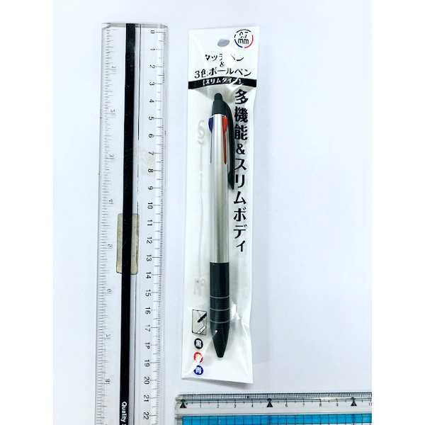 タッチペン&3色ボールペン 0.7mm スリムタイプ ［色指定不可］ (100円ショップ 100円均一 100均一 100均)