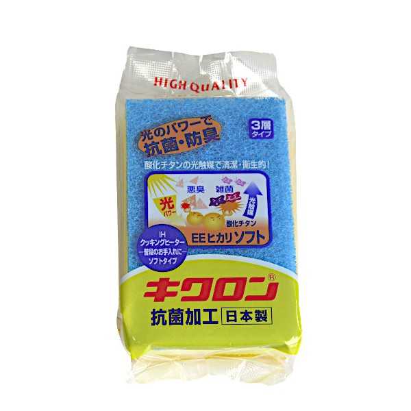 キッチンスポンジ キクロン EEヒカリ ソフト (100円ショップ 100円均一 100均一 100均)