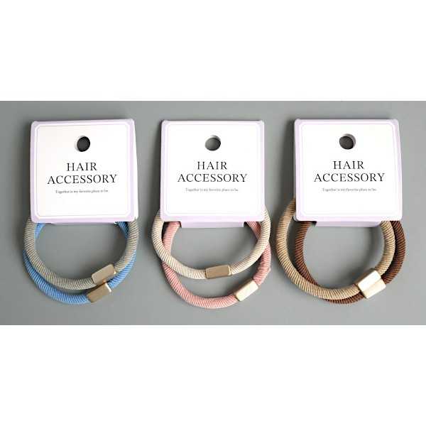 リングゴム メタルポイント 2個入 ［色指定不可］ (100円ショップ 100円均一 100均一 100均)