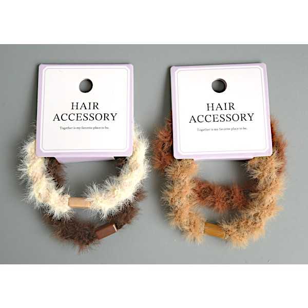 リングゴム ふわふわ 2個入 ［色指定不可］ (100円ショップ 100円均一 100均一 100均)