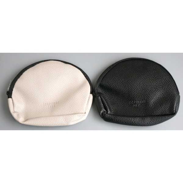 フェイクレザーポーチ 丸 14×11×マチ3cm ［色指定不可］ (100円ショップ 100円均一 100均一 100均)