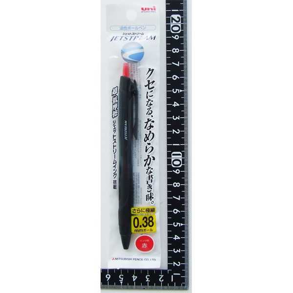油性ボールペン ジェットストリーム ボール径0.38mm 赤 (100円ショップ 100円均一 100均一 100均)