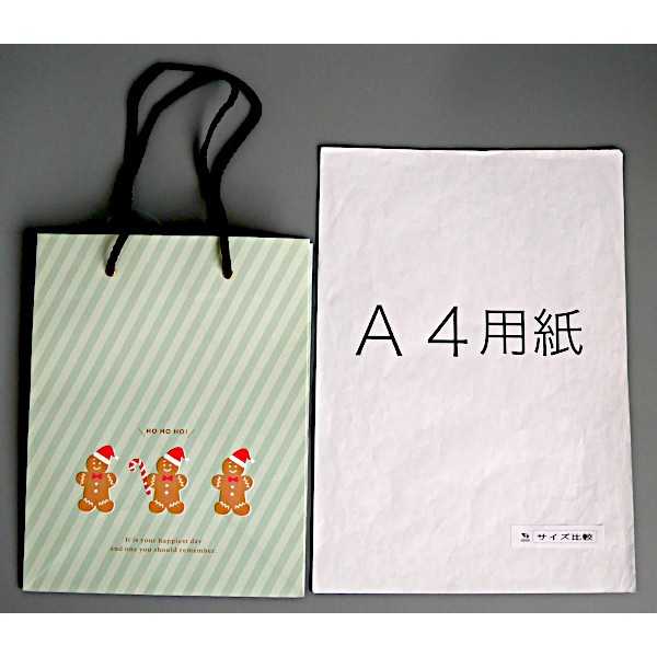 シール付ペーパーバッグ カントリークリスマス柄 23×18×マチ10cm ［色柄指定不可］ (100円ショップ 100円均一 100均一 100均)