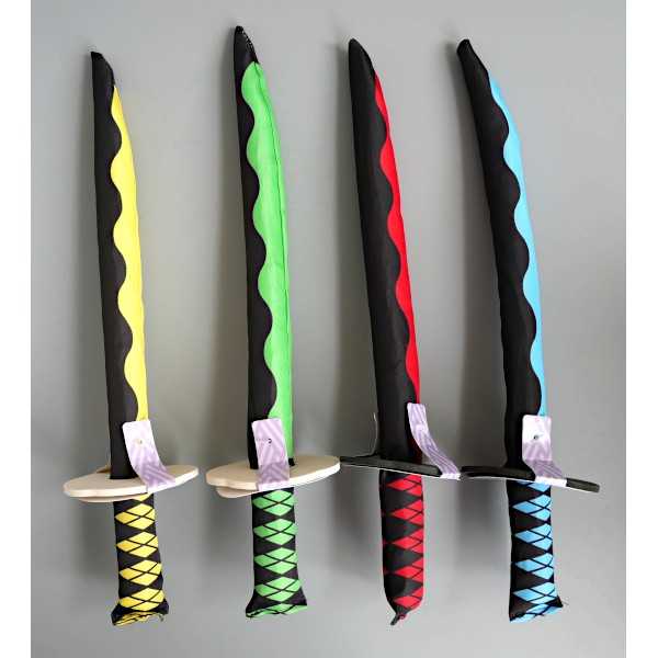 スポンジ日本刀 カラー 41cm ［色指定不可］ (100円ショップ 100円均一 100均一 100均)