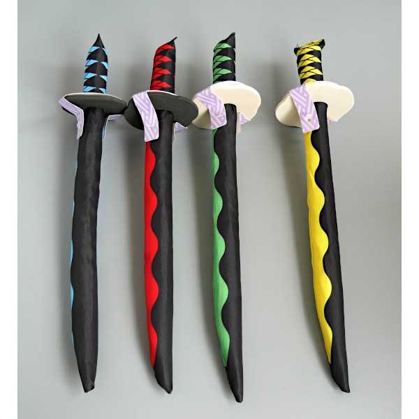 スポンジ日本刀 カラー 41cm ［色指定不可］ (100円ショップ 100円均一 100均一 100均)