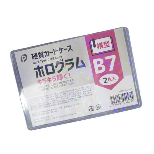 硬質カードケース ホログラム B7サイズ対応 横型 2枚入 ［柄指定不可］ (100円ショップ 100円均一 100均一 100均)