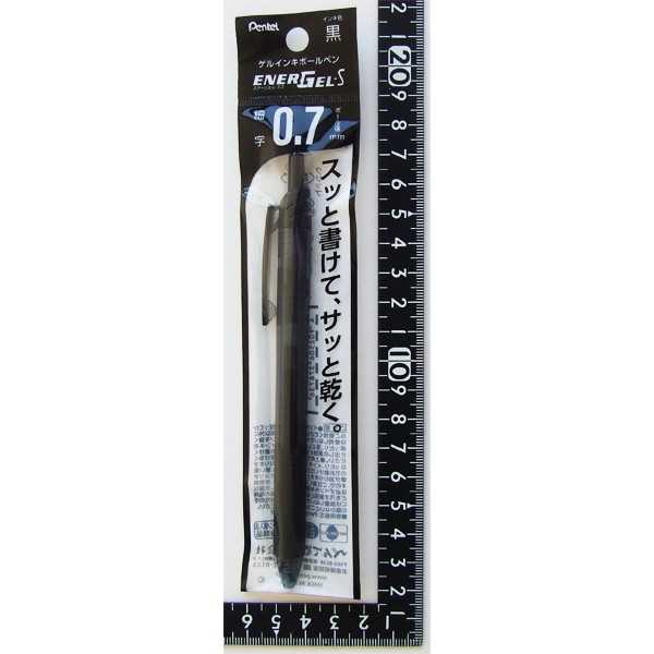 ゲルインキボールペン エナージェルエス ボール径0.7mm 黒 ブラック軸 (100円ショップ 100円均一 100均一 100均)